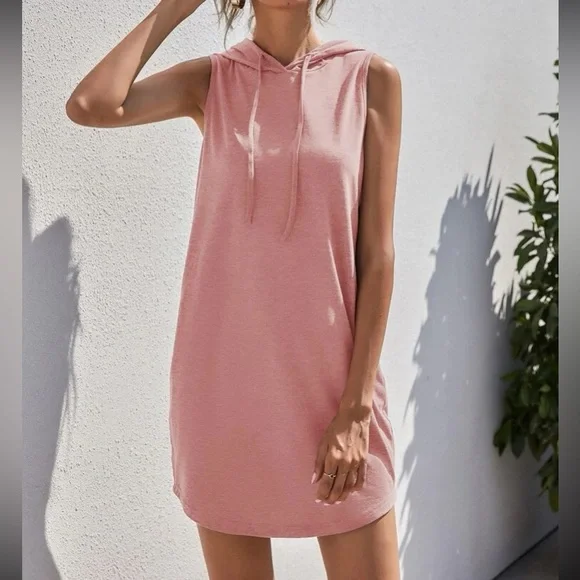 Minimalist Sleeveless Hoodie Casual Dress - Picture 8 of 8